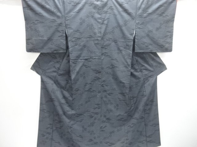 JAPANESE KIMONO / DORO OSHIMA TSUMUGI (5 maruki) / WOVEN PINE & MAPLE